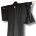 HAORI EN SOIE NOIRE AJOURÉE À KAMON 007-123 (L) 